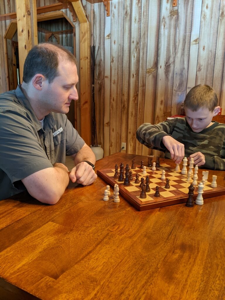 Lukas & Alex playing chess