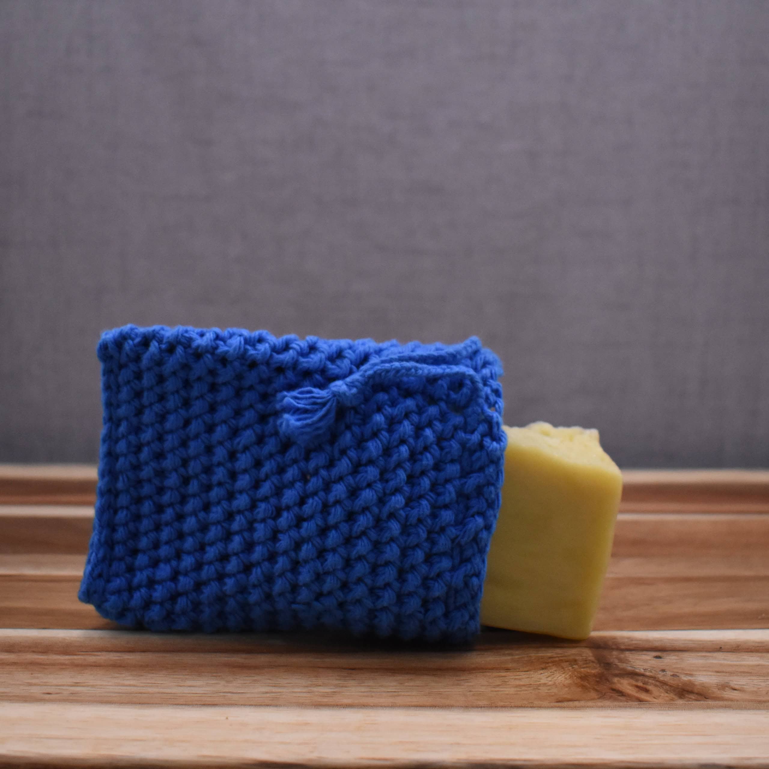 Soap Saver Bag - Blue with soap inside