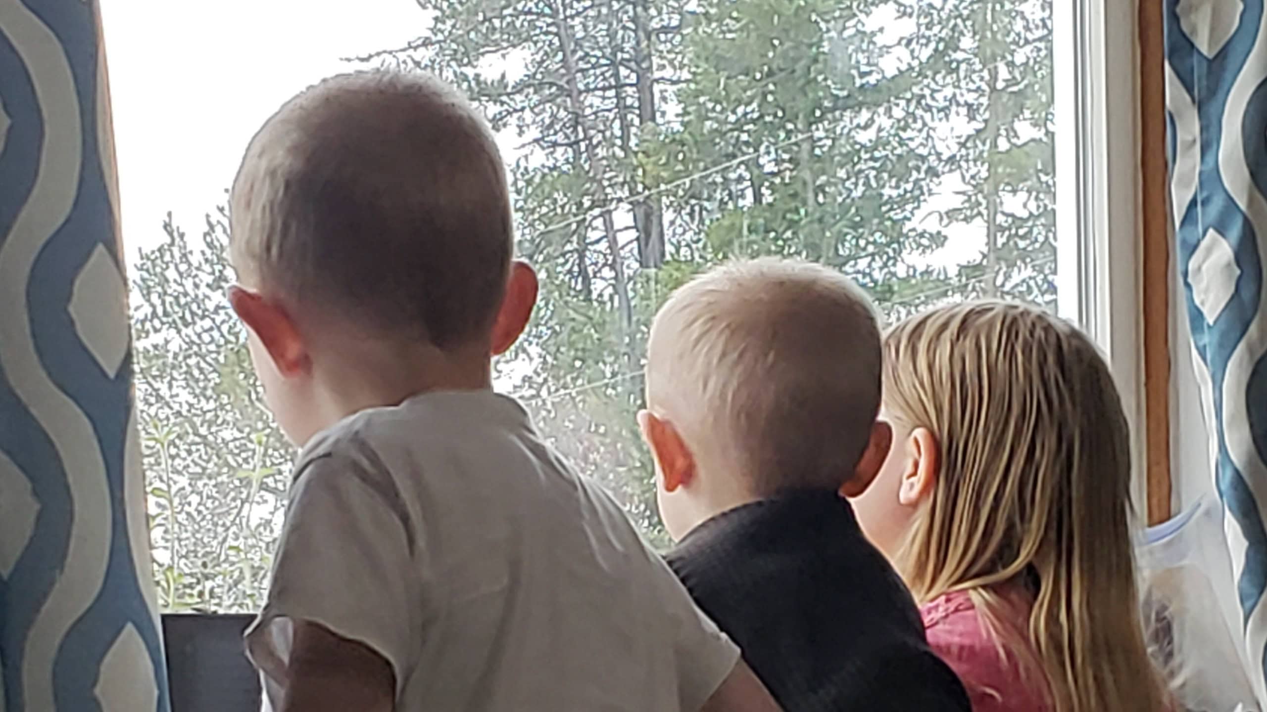 April 19 - Kids looking out the window
