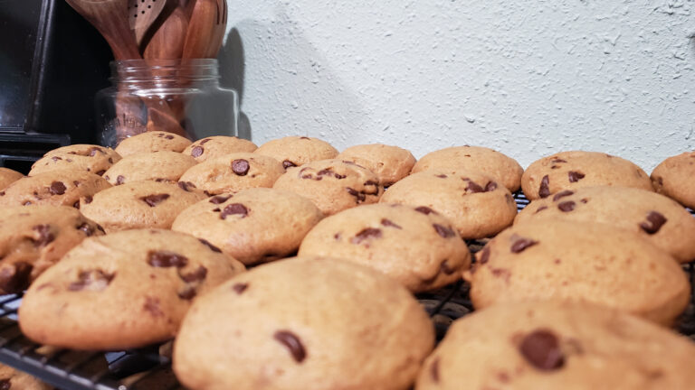 Home baked chocolate chip cookies