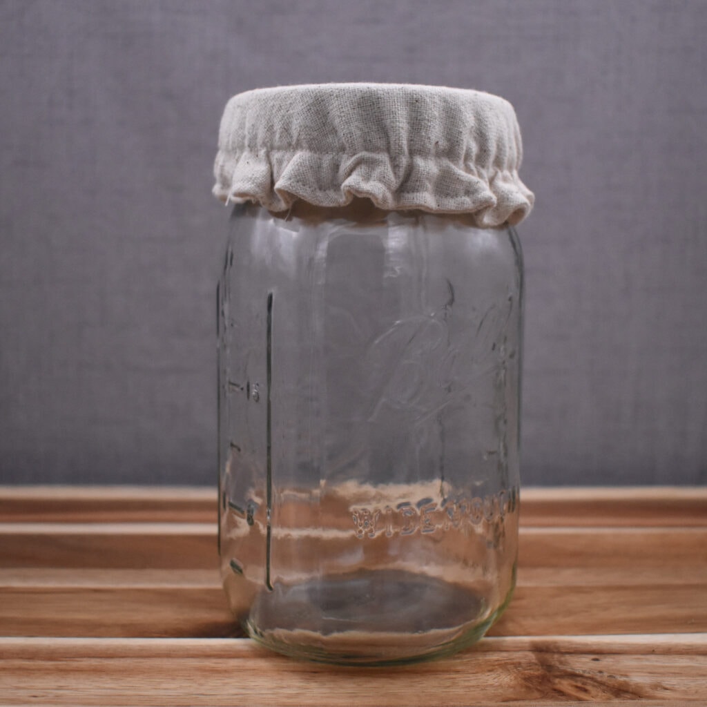 Sourdough Starter Fabric Jar Cover - Example Jar