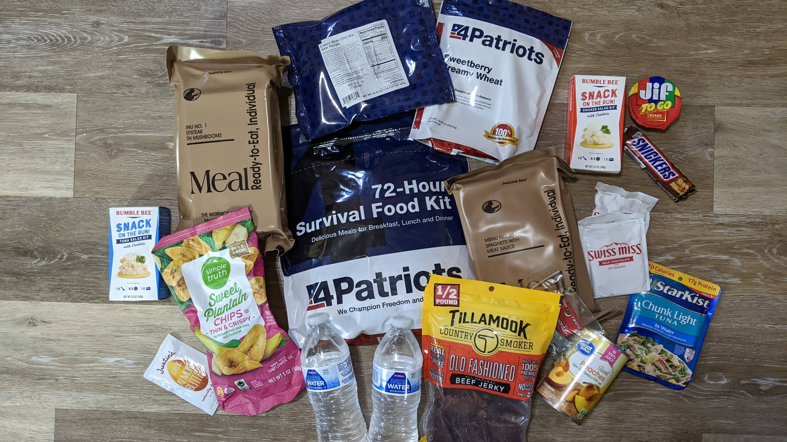 Freeze dried and packaged preparedness foods