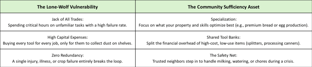 Data table - comparing lone wolf to community