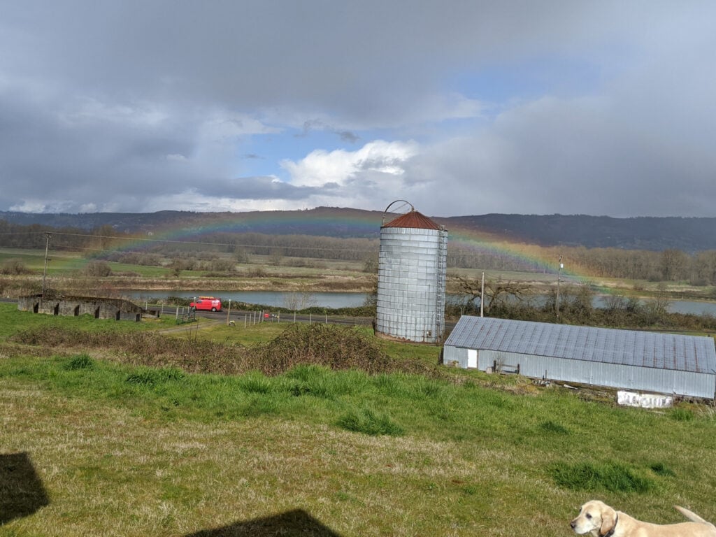Silo on a farm being used as a clear landmark