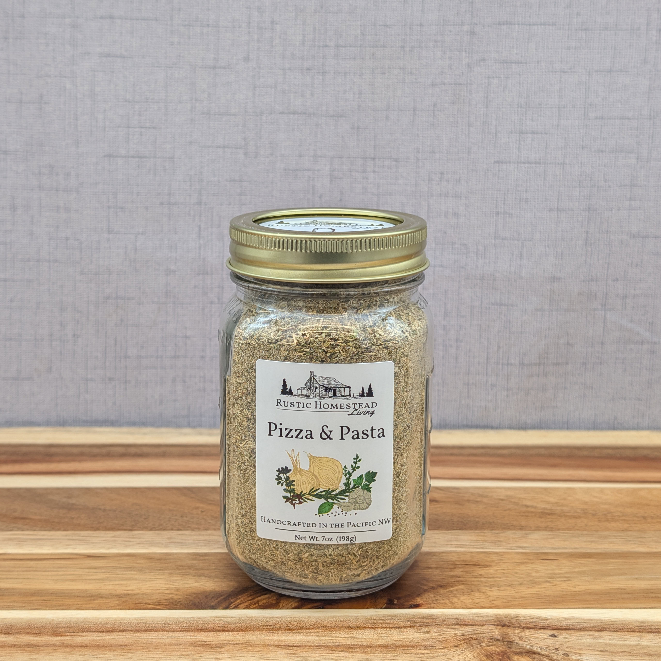 Pizza & Pasta Seasoning Mix in pint jar