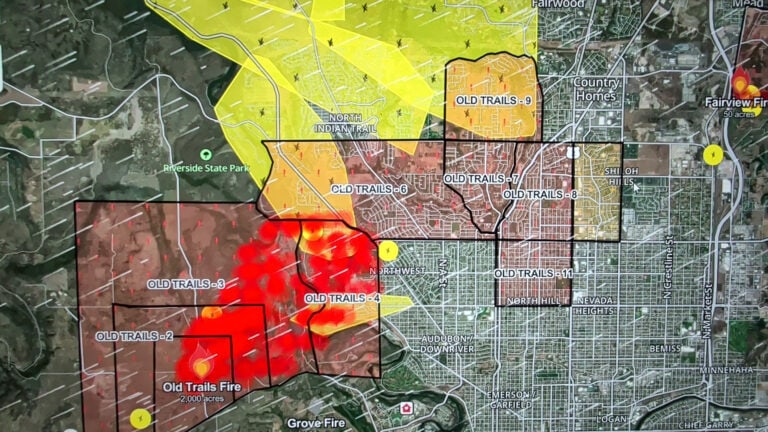 Evacuation map of Spokane fires