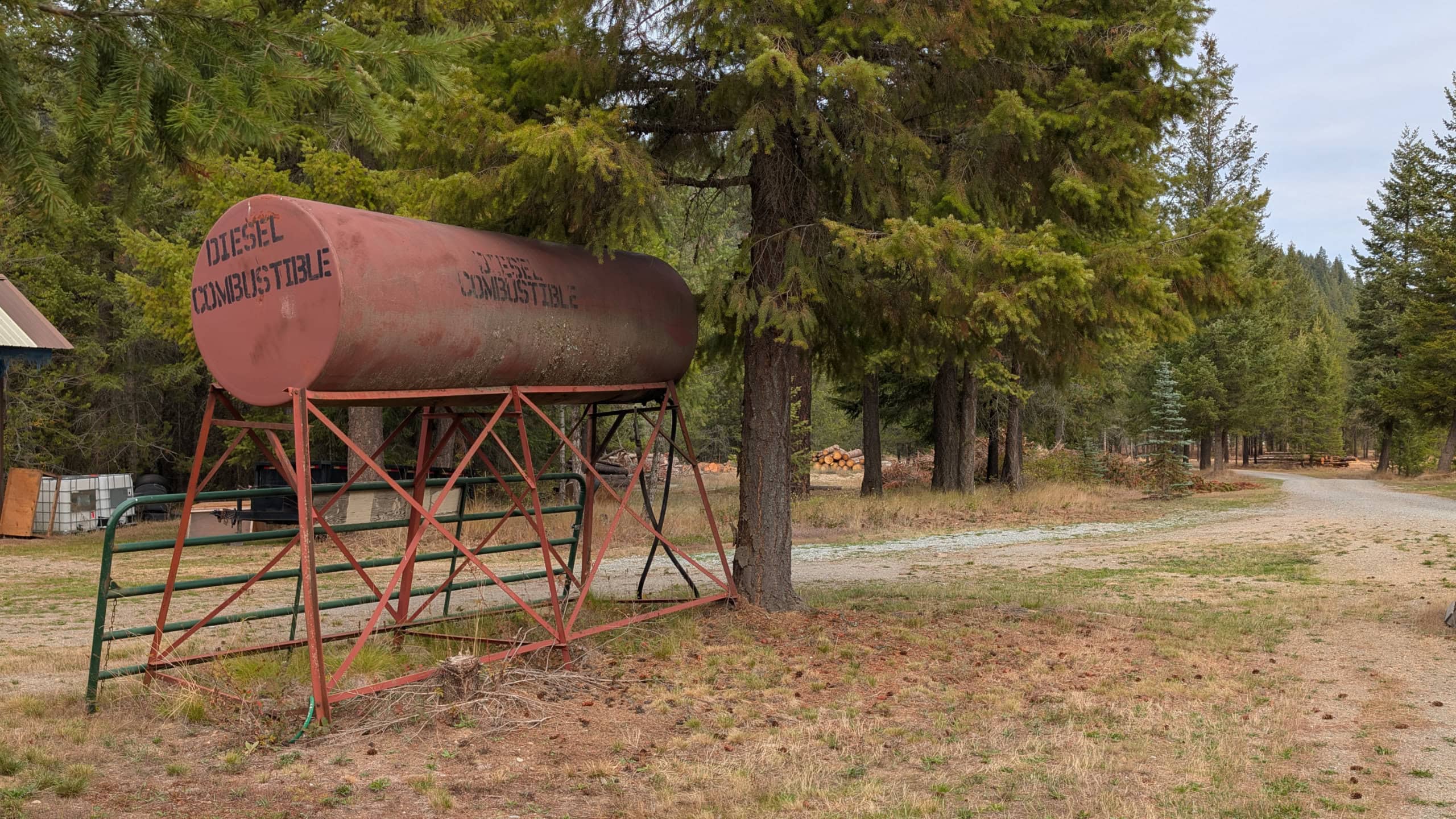 Old fuel tank in forest on a homestead